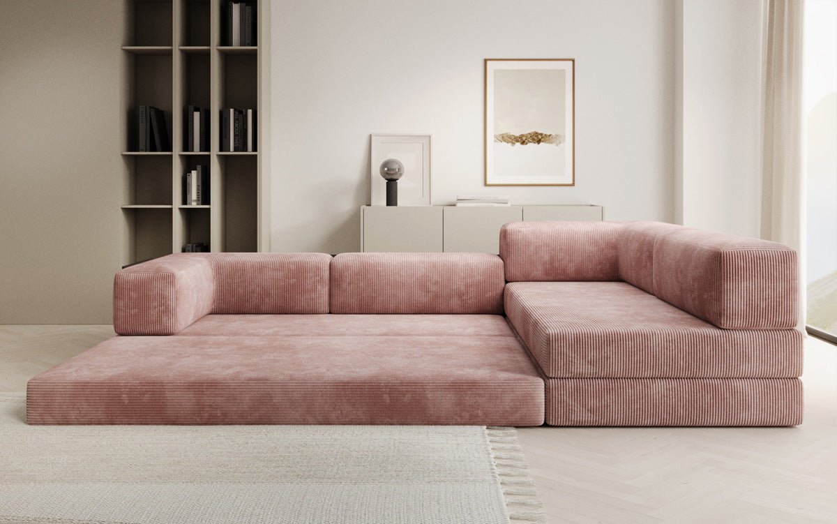 Designer Sofa Lazy L in Corduroy