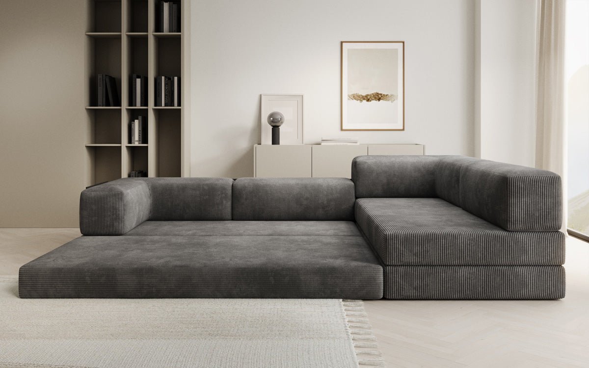 Designer Sofa Lazy L in Corduroy