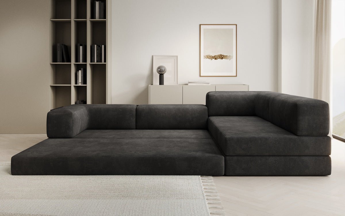 Designer Sofa Lazy L in Corduroy