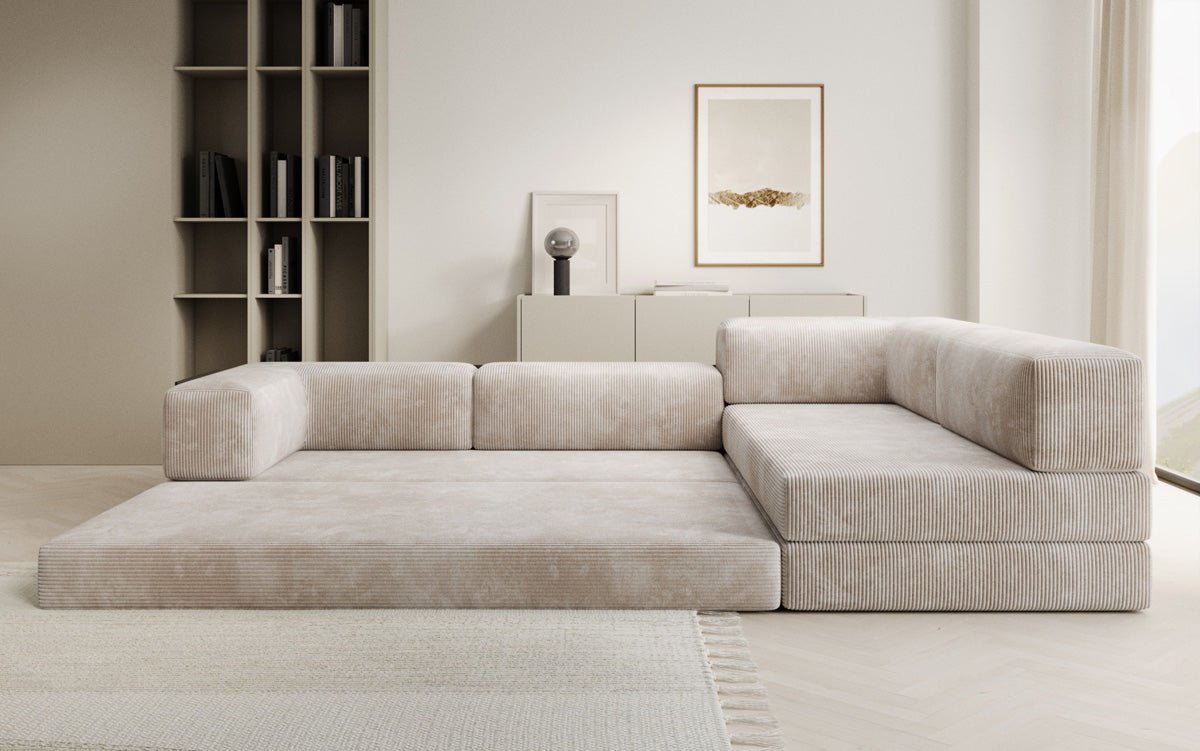 Designer Sofa Lazy L in Corduroy