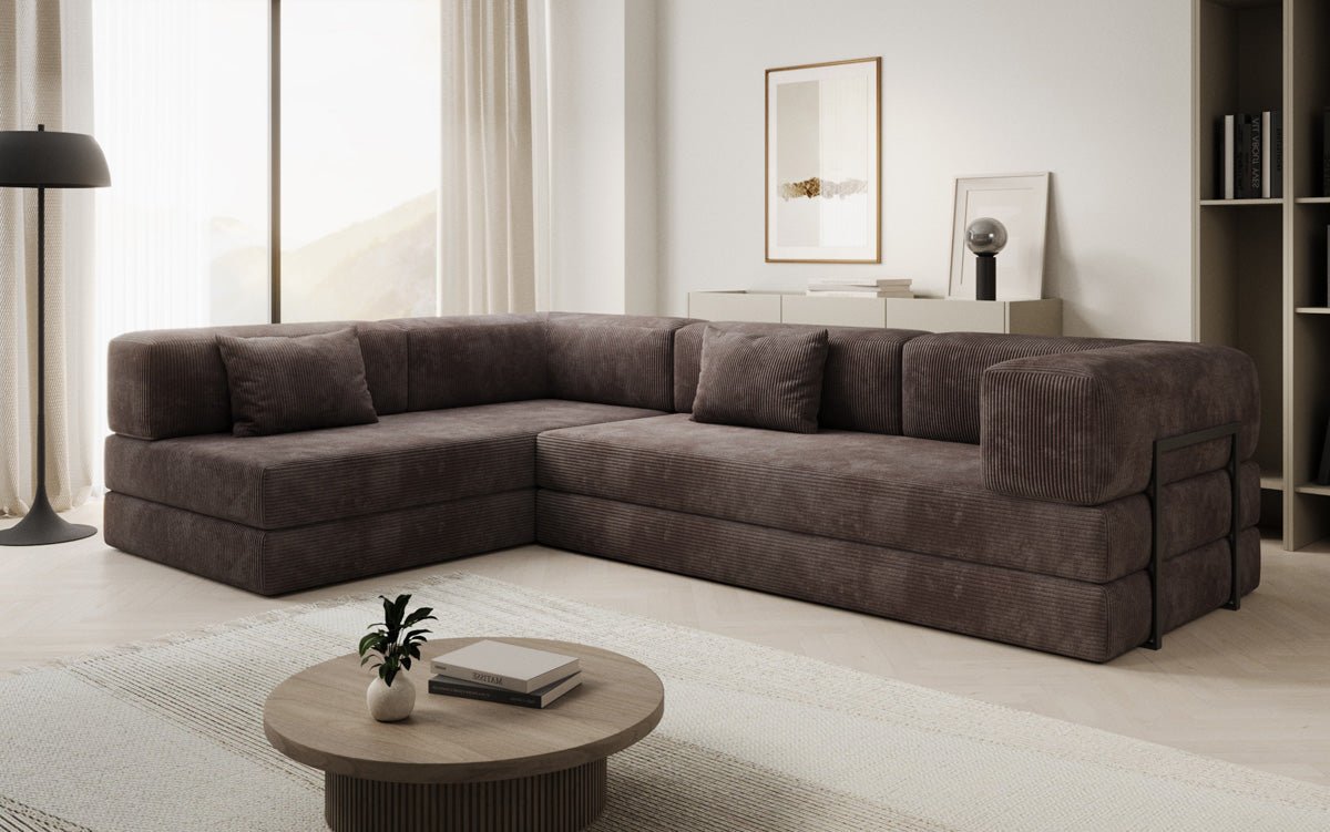 Designer Sofa Lazy L in Corduroy