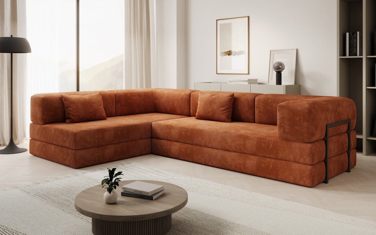 Designer Sofa Lazy L in Corduroy
