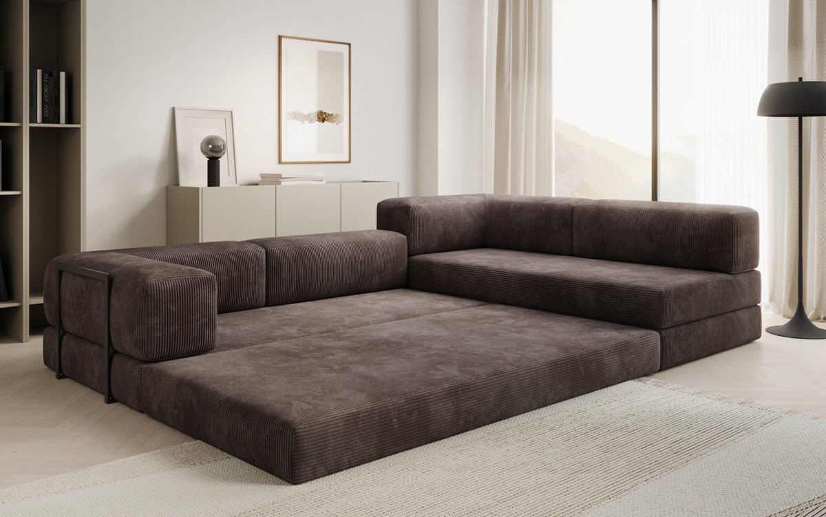 Designer Sofa Lazy L in Corduroy