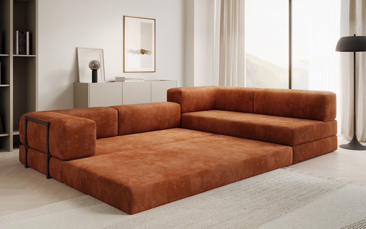 Designer Sofa Lazy L in Corduroy