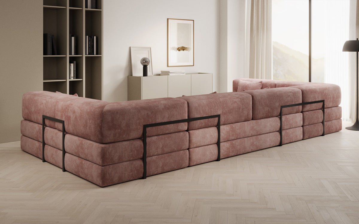 Designerbank Lazy U in Ribstof