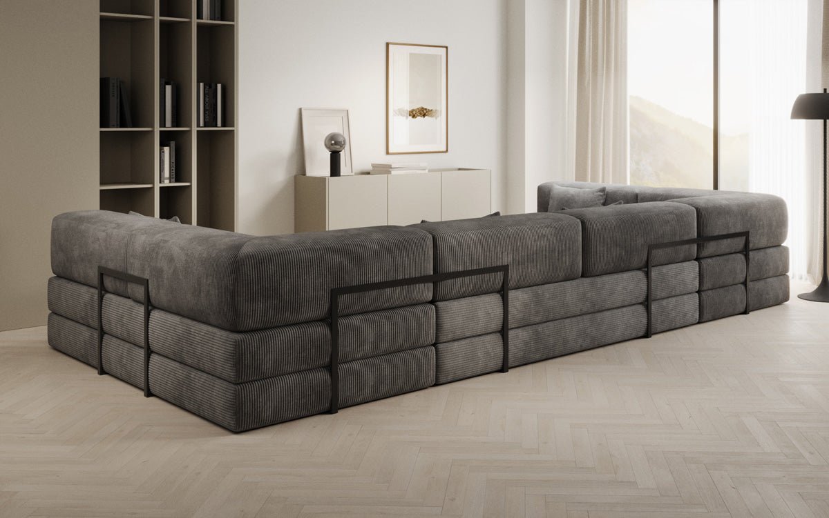 Designerbank Lazy U in Ribstof