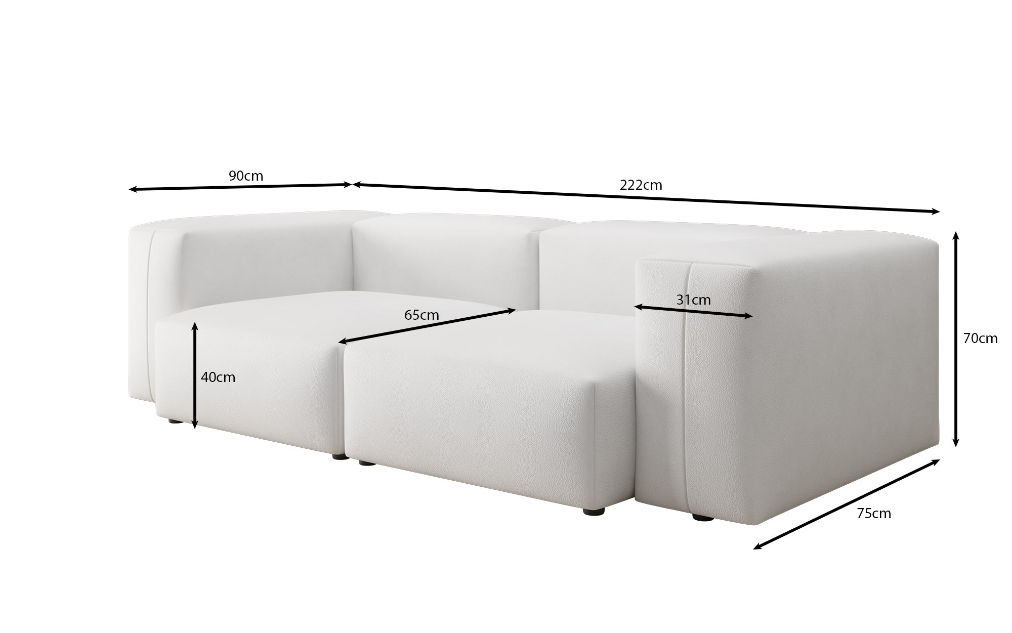 Designer 2-zits bank Snug in echt leer