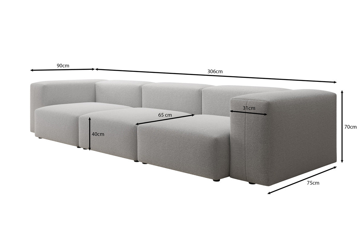Ontwerper 3-zits bank Snug in Bouclé