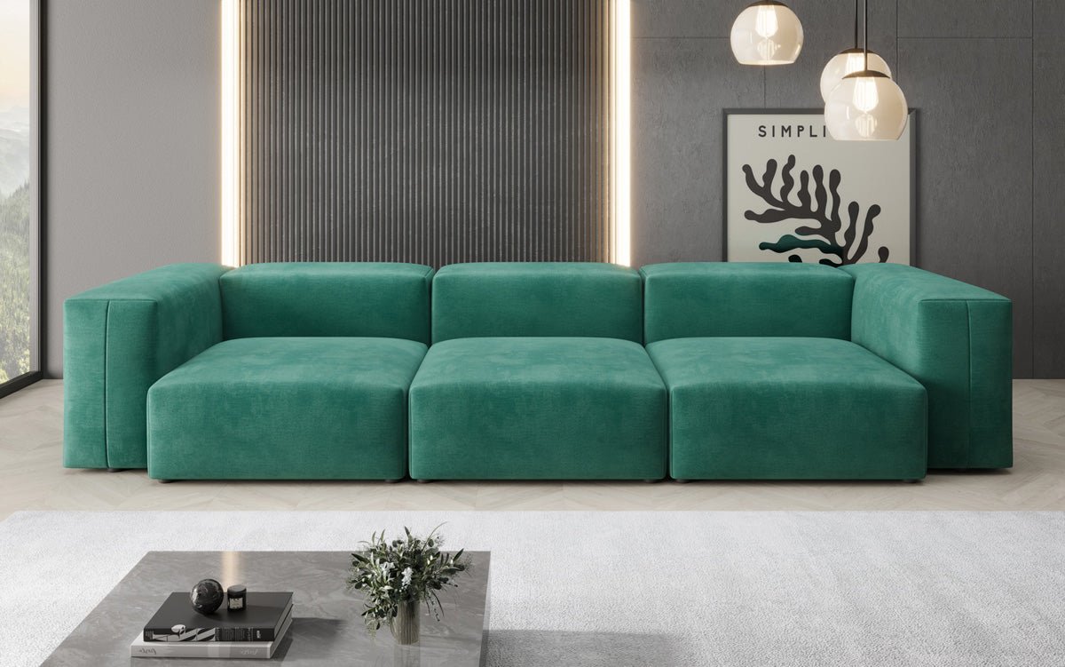 Ontwerper 3-zits bank Snug in Fluweel