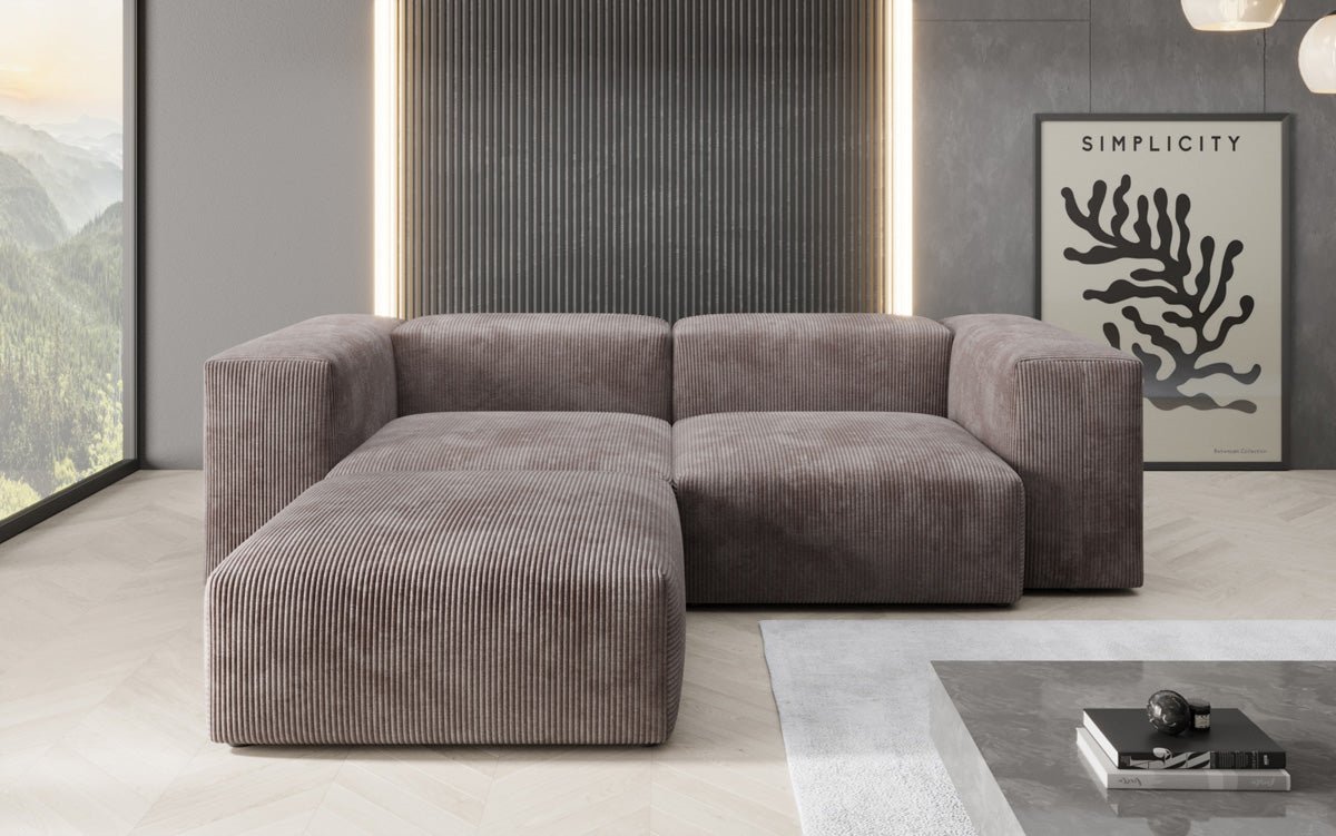 Designer L Sofa Snug Mini in Ribstof