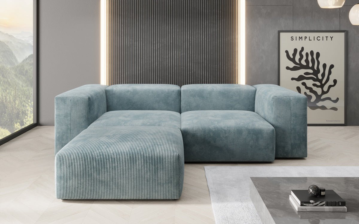 Designer L Sofa Snug Mini in Ribstof