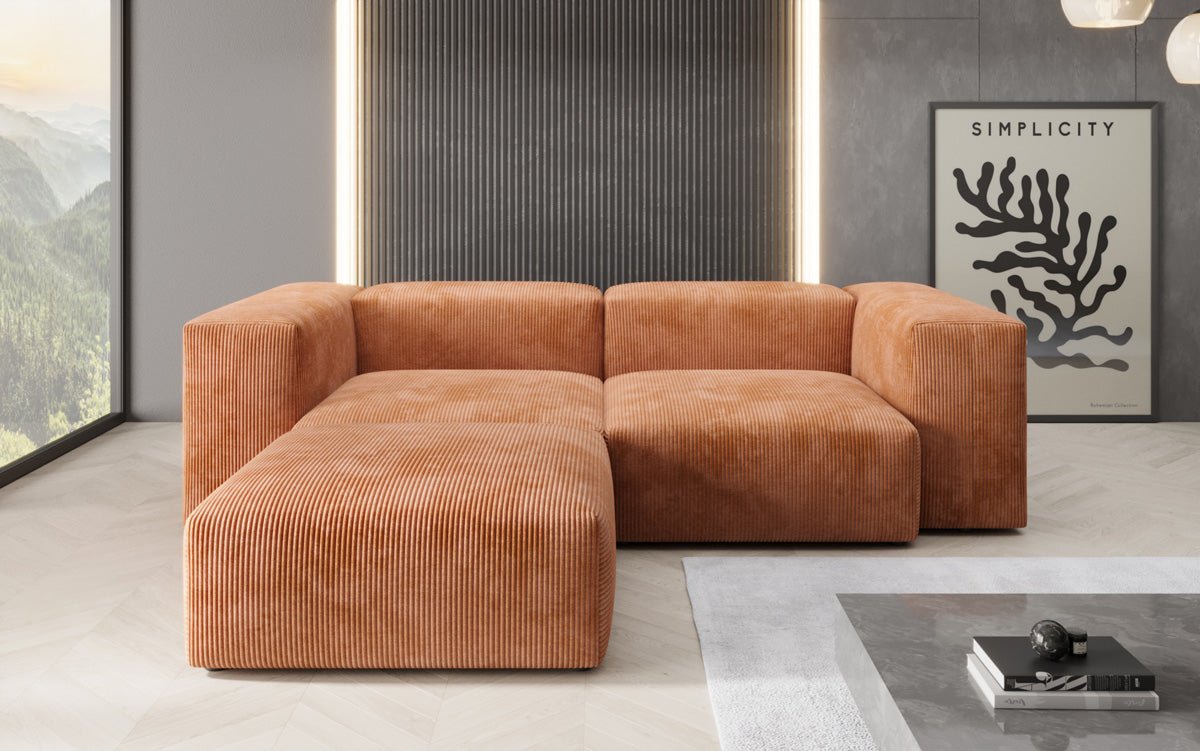 Designer L Sofa Snug Mini in Ribstof