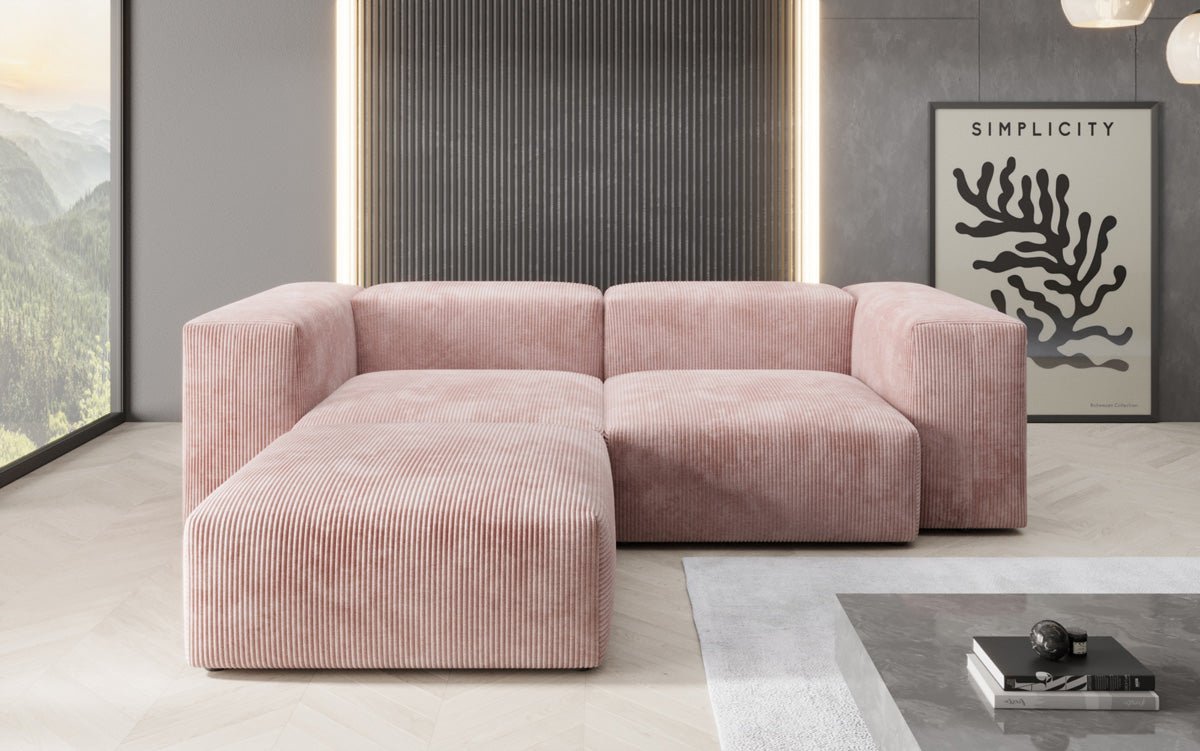 Designer L Sofa Snug Mini in Ribstof