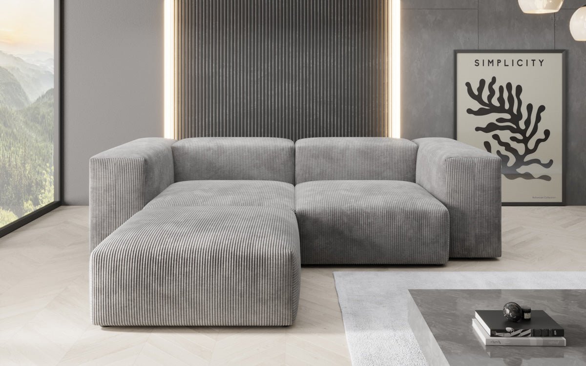 Designer L Sofa Snug Mini in Ribstof