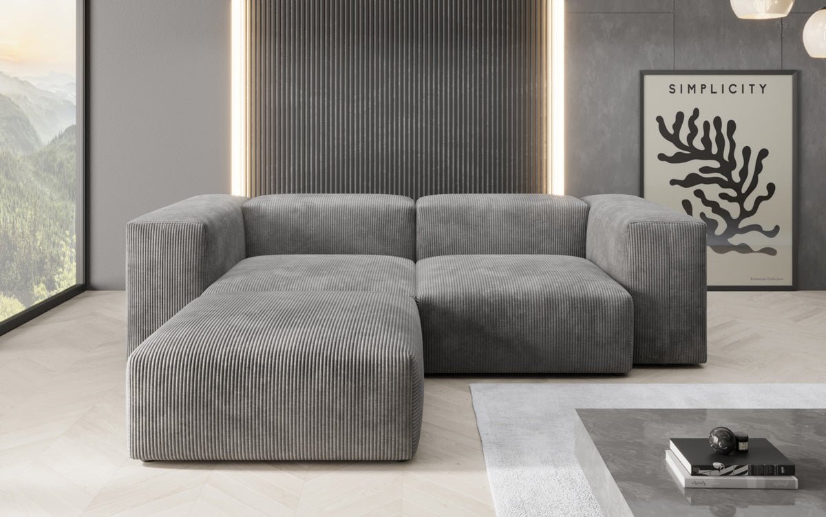 Designer L Sofa Snug Mini in Ribstof
