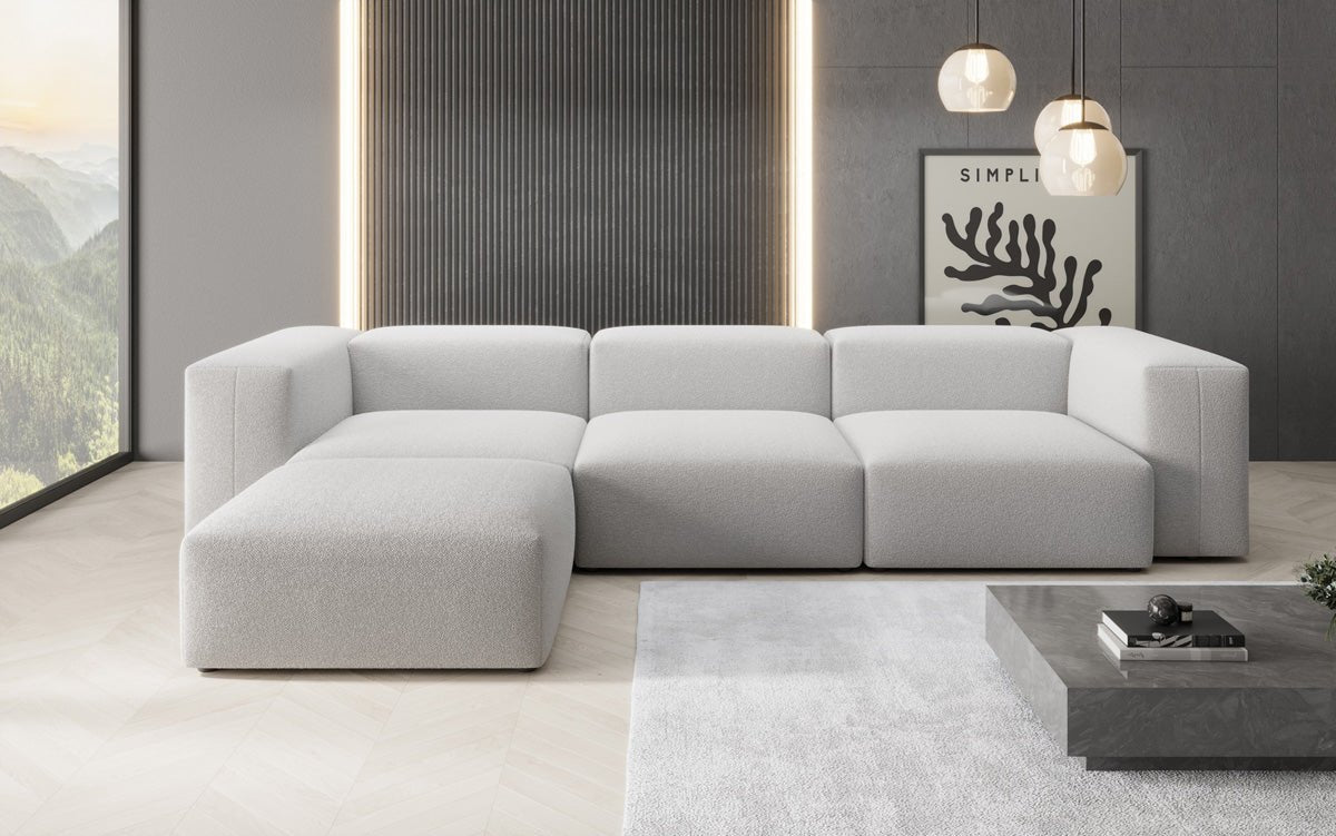 Ontwerper L-bank Snug in Bouclé