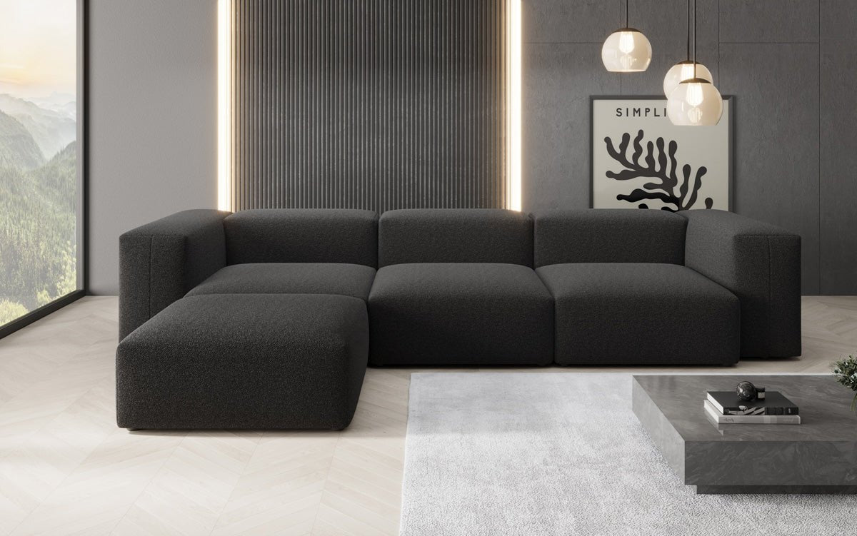 Ontwerper L-bank Snug in Bouclé