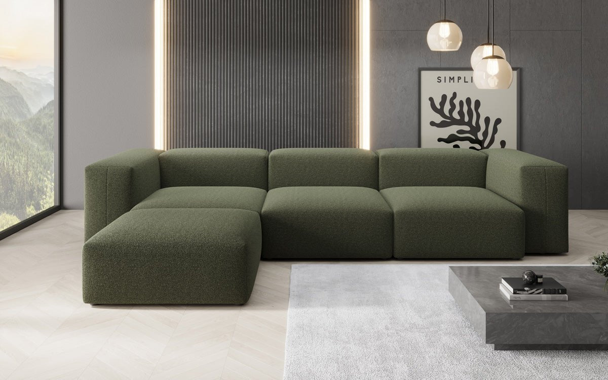 Ontwerper L-bank Snug in Bouclé