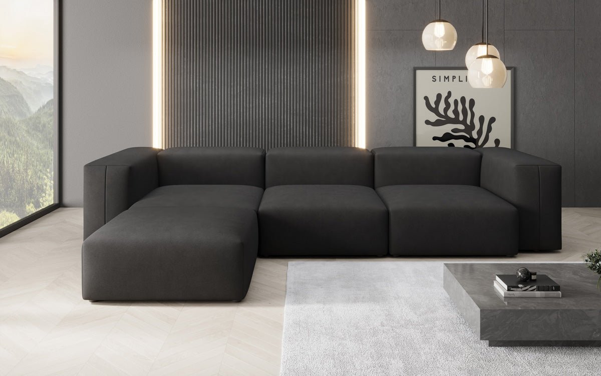 Designer L-bank Snug in Stof