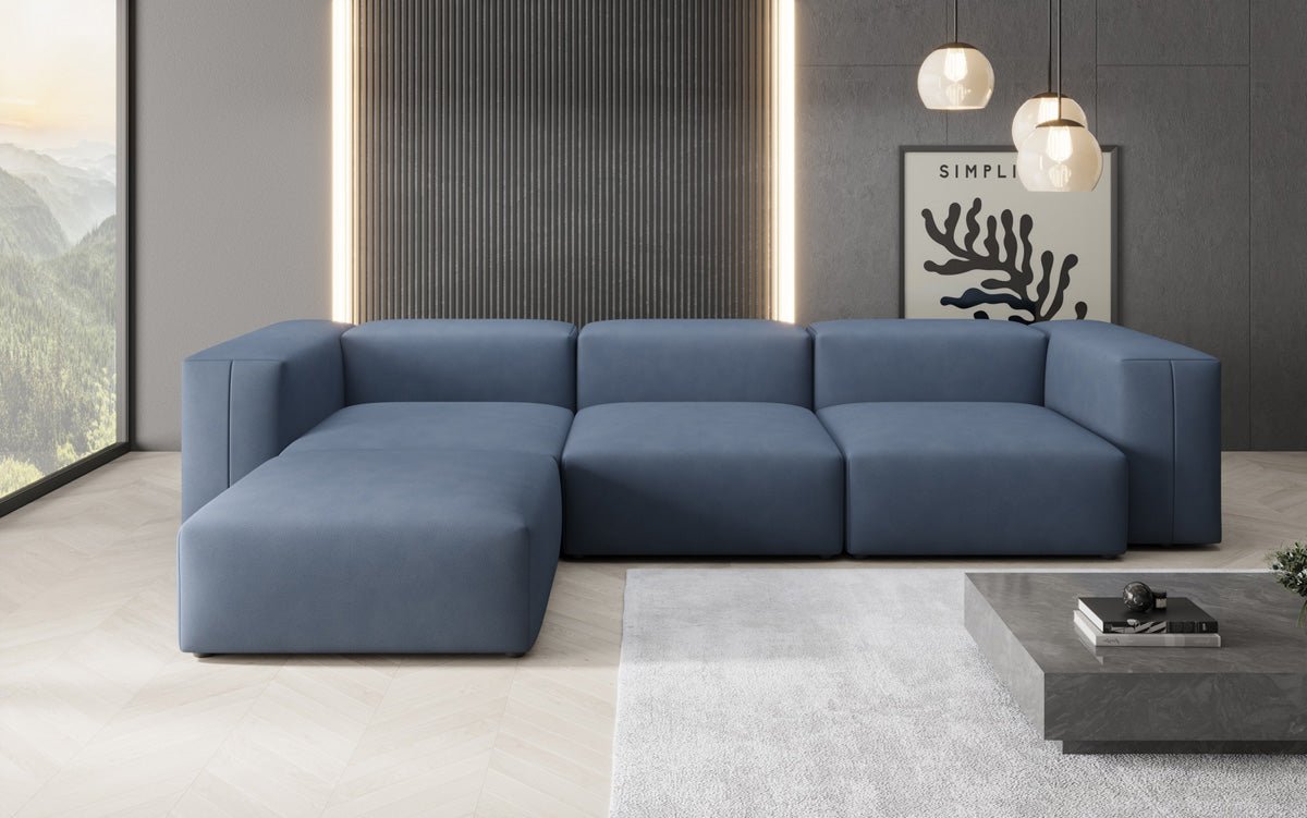 Designer L-bank Snug in Stof