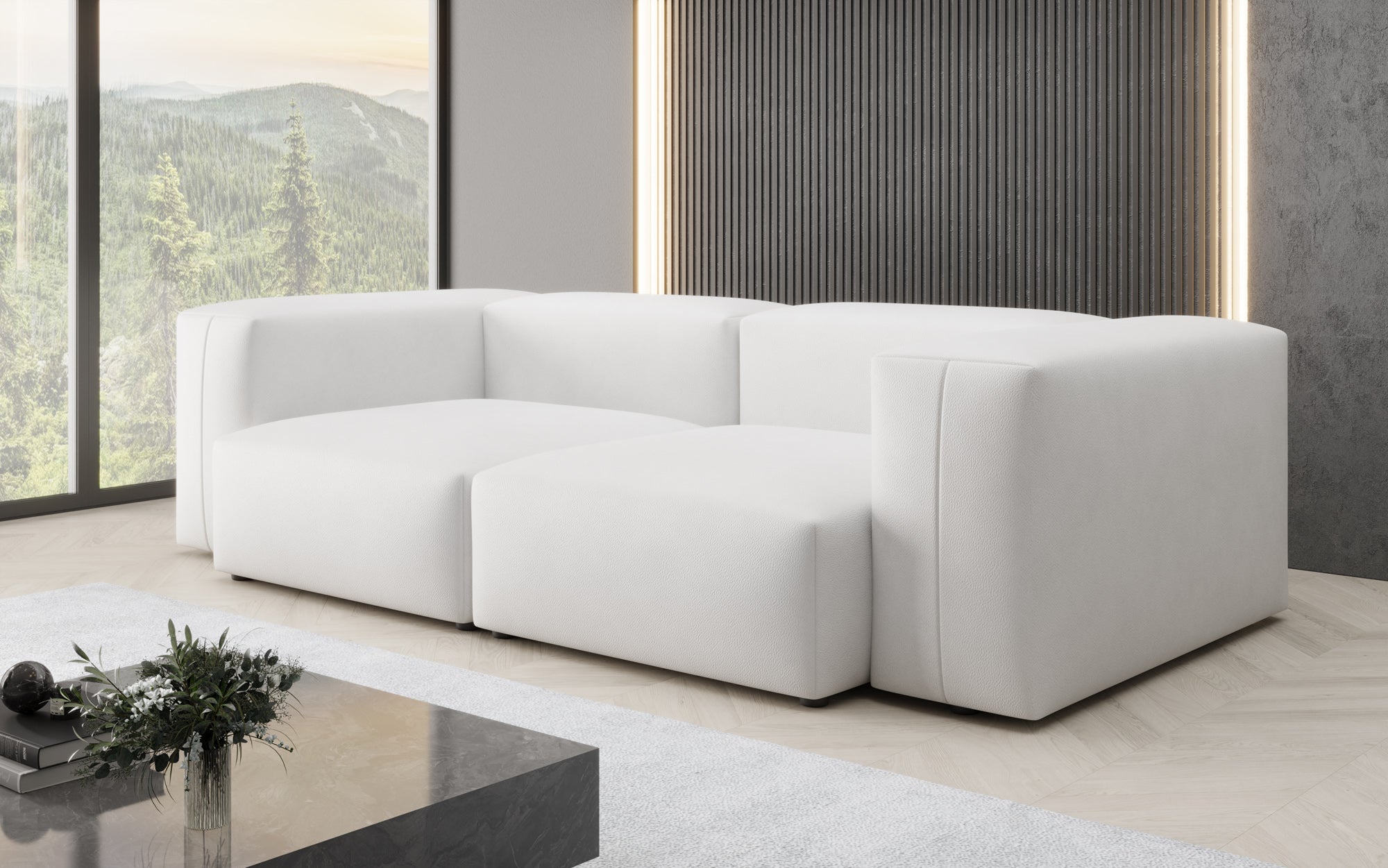 Designer 2-zits bank Snug in echt leer