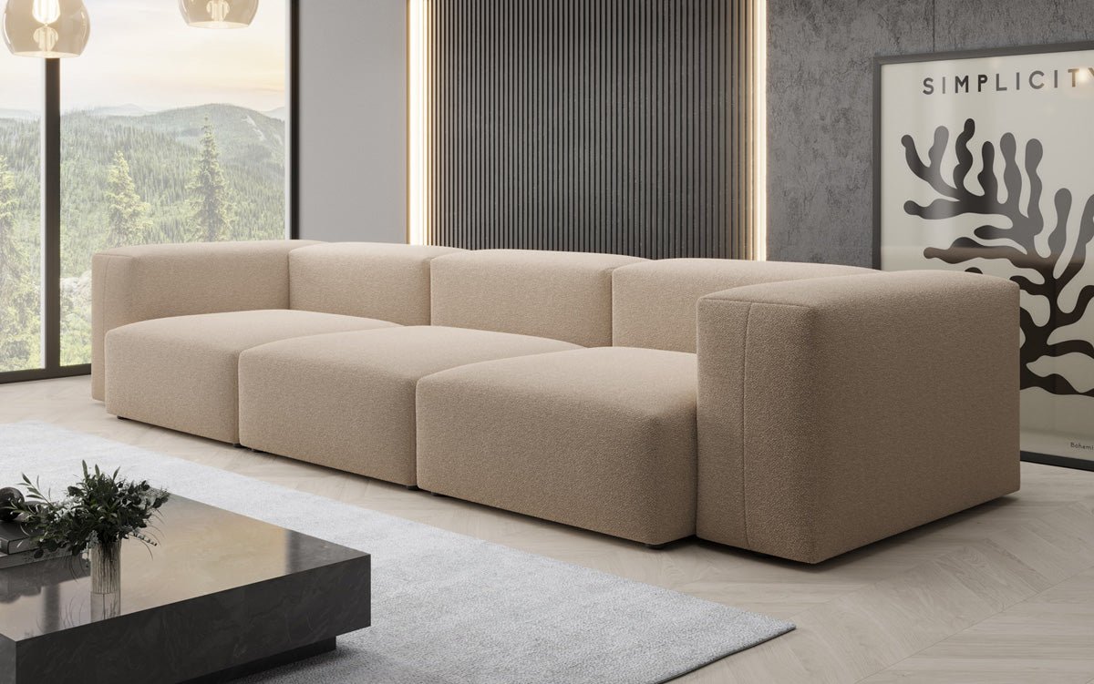 Ontwerper 3-zits bank Snug in Bouclé