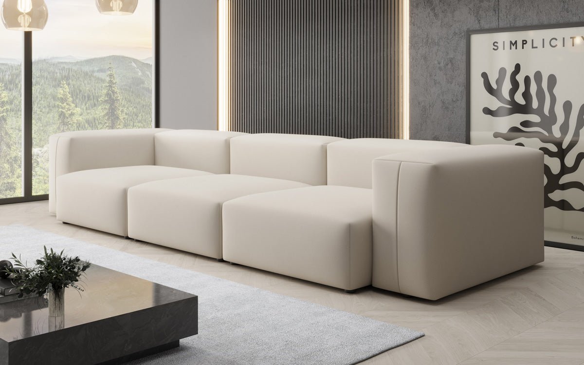 Designer 3-zits bank Snug in Stof
