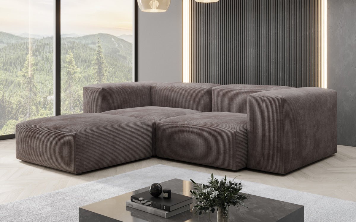 Designer L Sofa Snug Mini in Ribstof