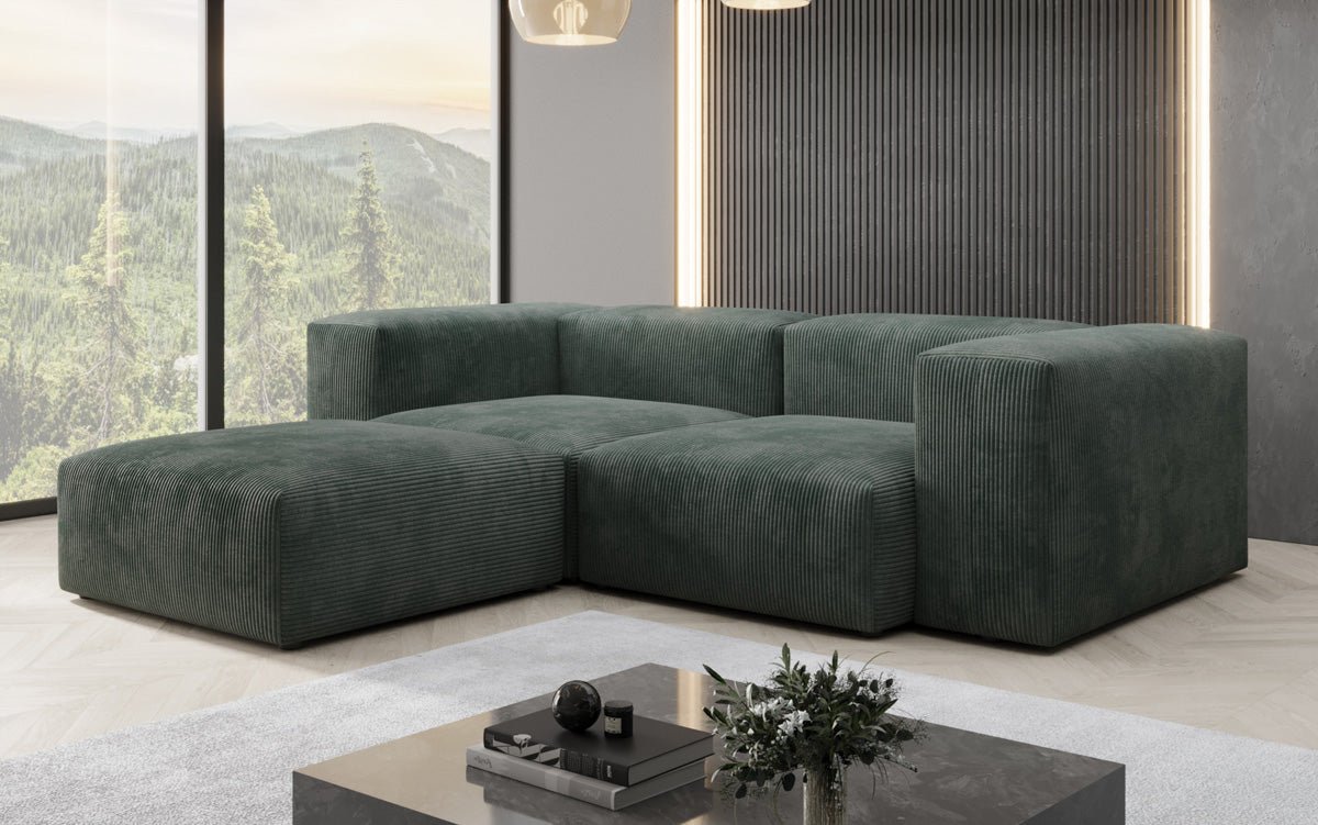 Designer L Sofa Snug Mini in Ribstof