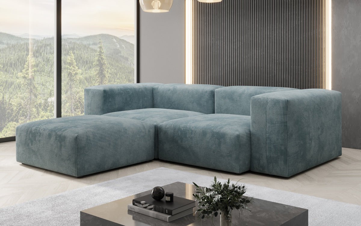 Designer L Sofa Snug Mini in Ribstof