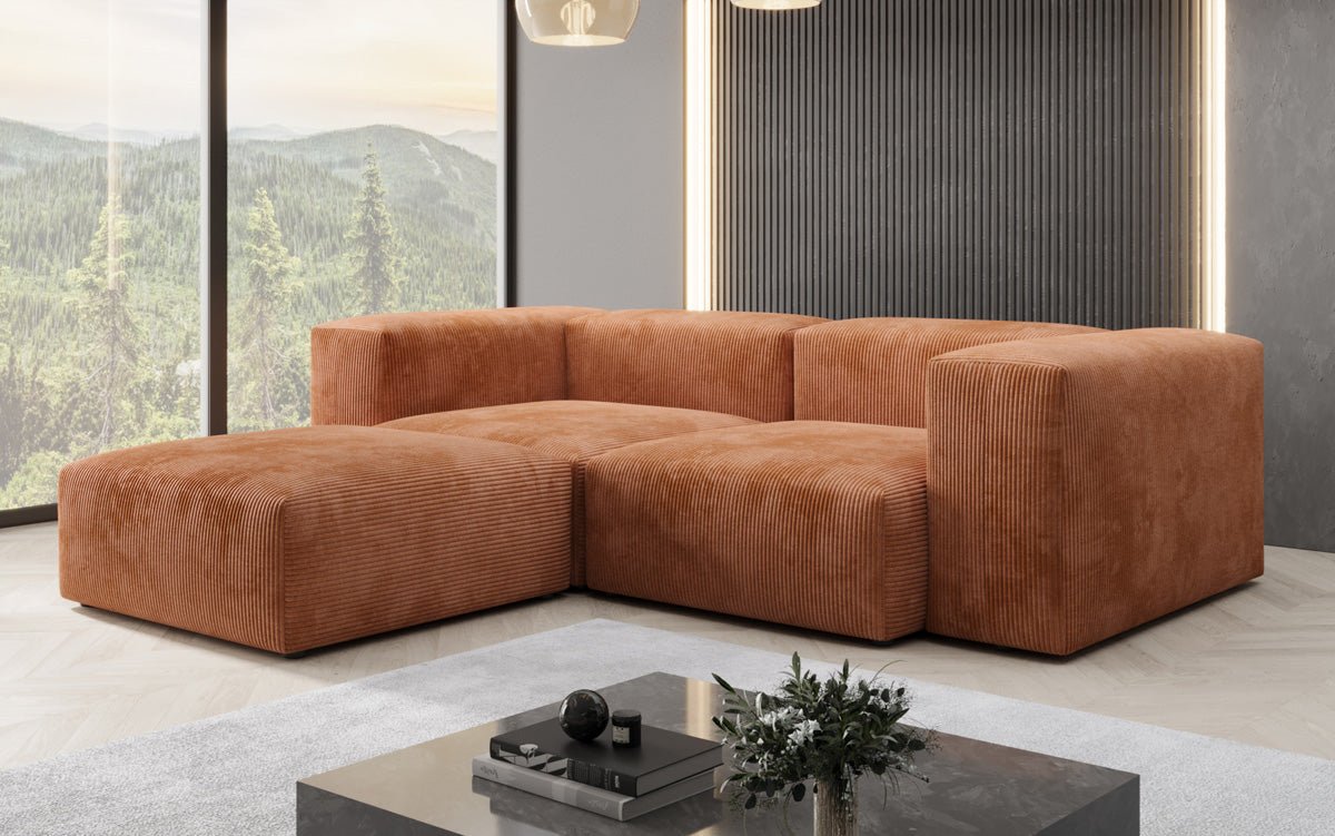 Designer L Sofa Snug Mini in Ribstof