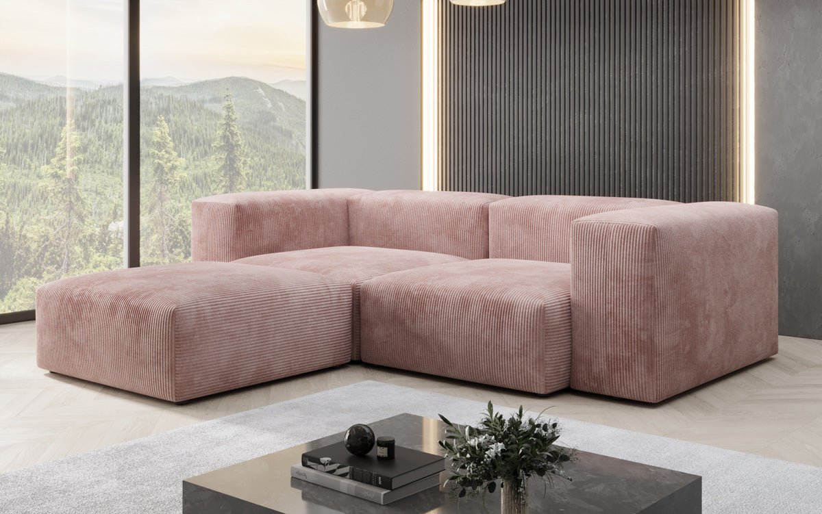 Designer L Sofa Snug Mini in Ribstof