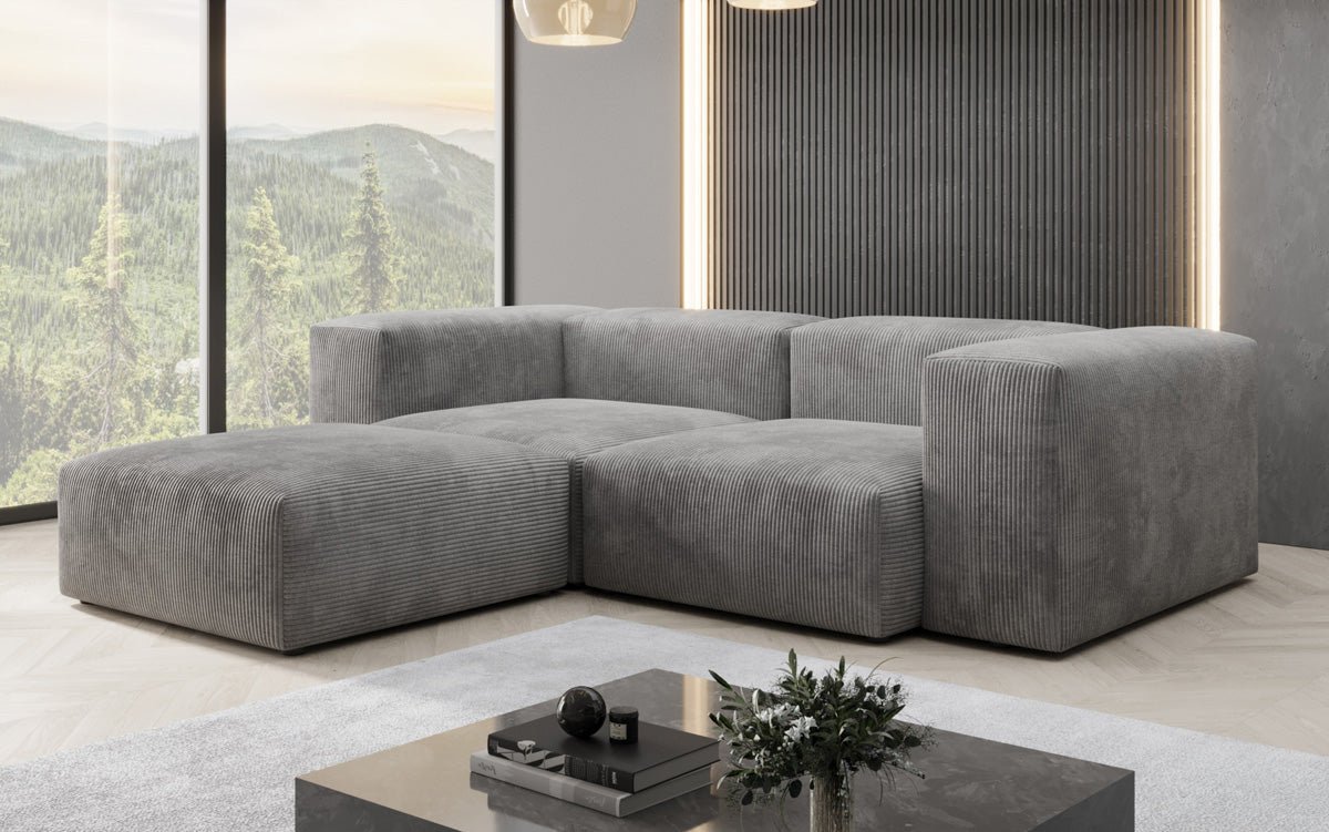 Designer L Sofa Snug Mini in Ribstof