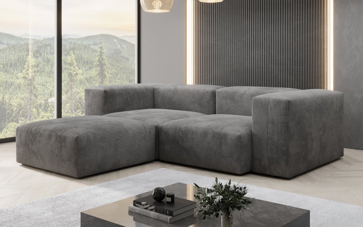 Designer L Sofa Snug Mini in Ribstof