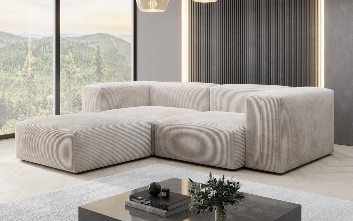 Designer L Sofa Snug Mini in Ribstof