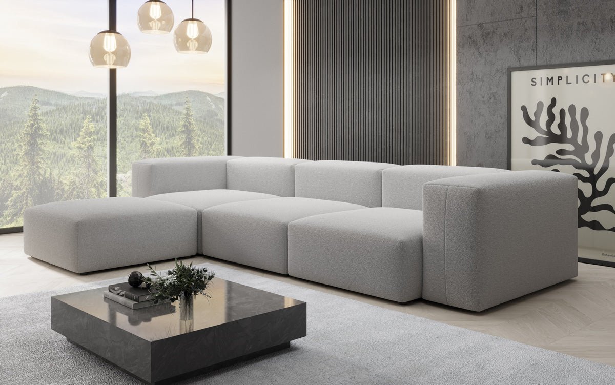 Ontwerper L-bank Snug in Bouclé