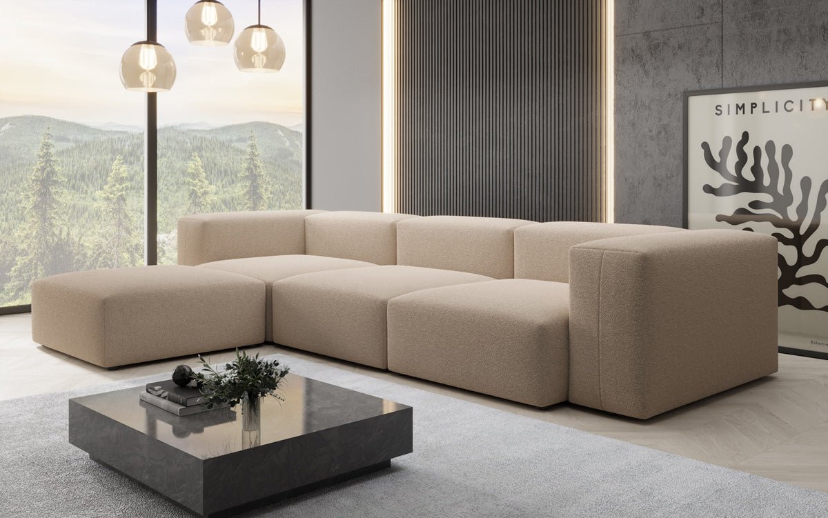 Ontwerper L-bank Snug in Bouclé