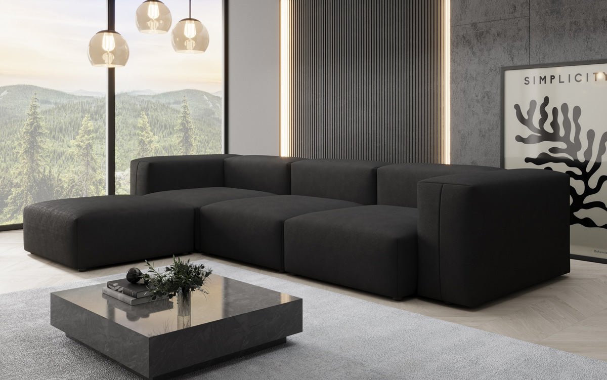 Designer L-bank Snug in Stof