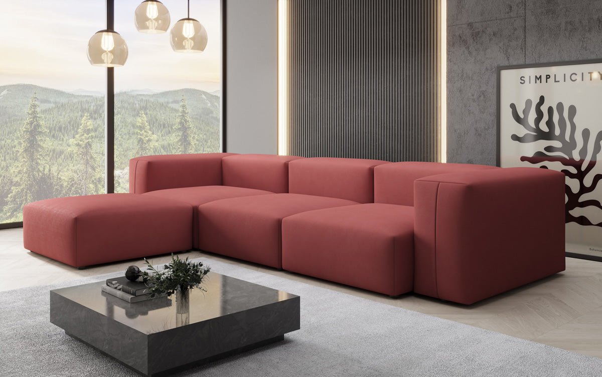 Designer L-bank Snug in Stof