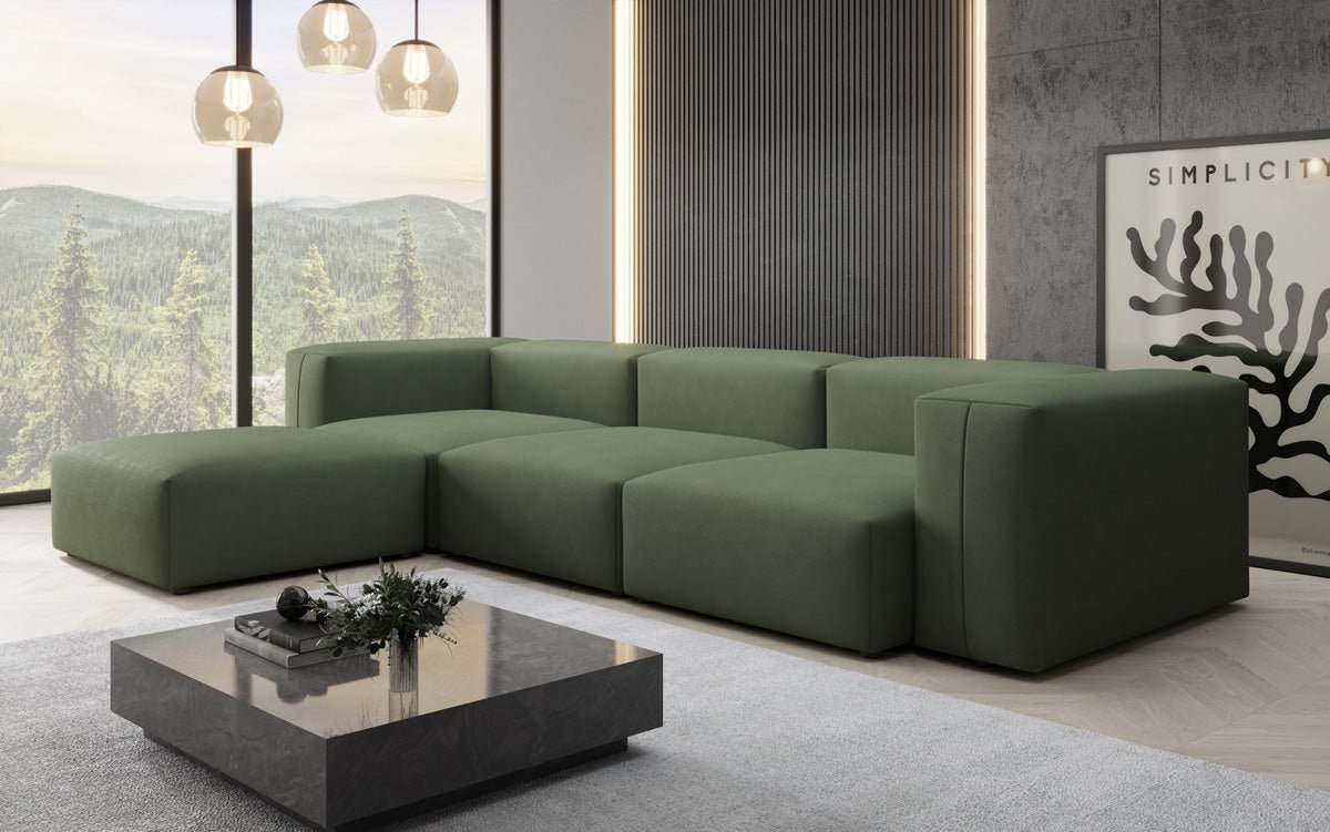 Designer L-bank Snug in Stof