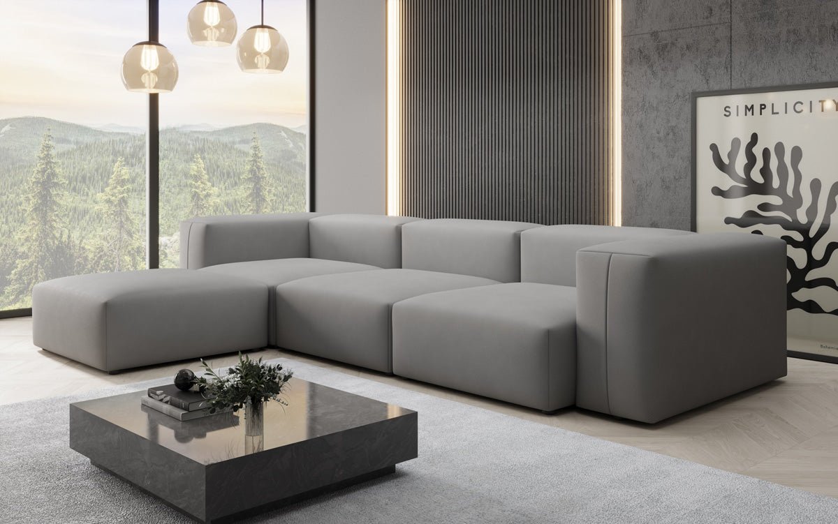 Designer L-bank Snug in Stof