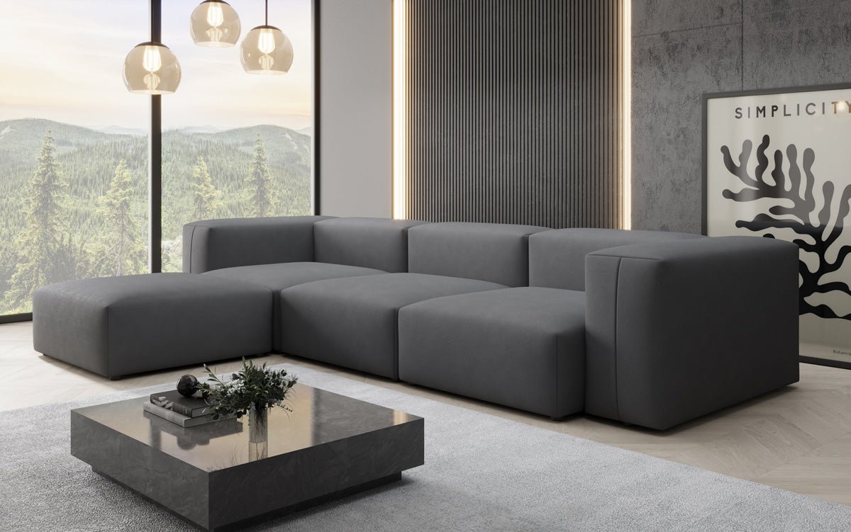 Designer L-bank Snug in Stof