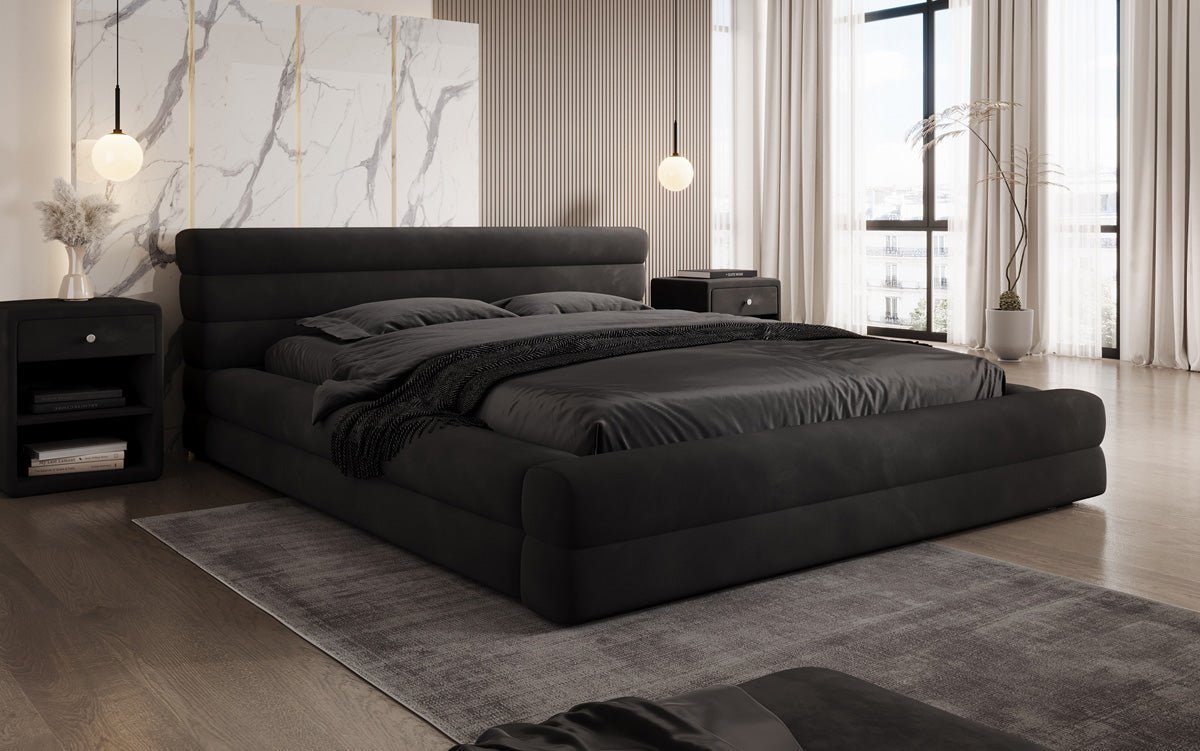 Designer gestoffeerd bed Velana Fluweel met opbergruimte
