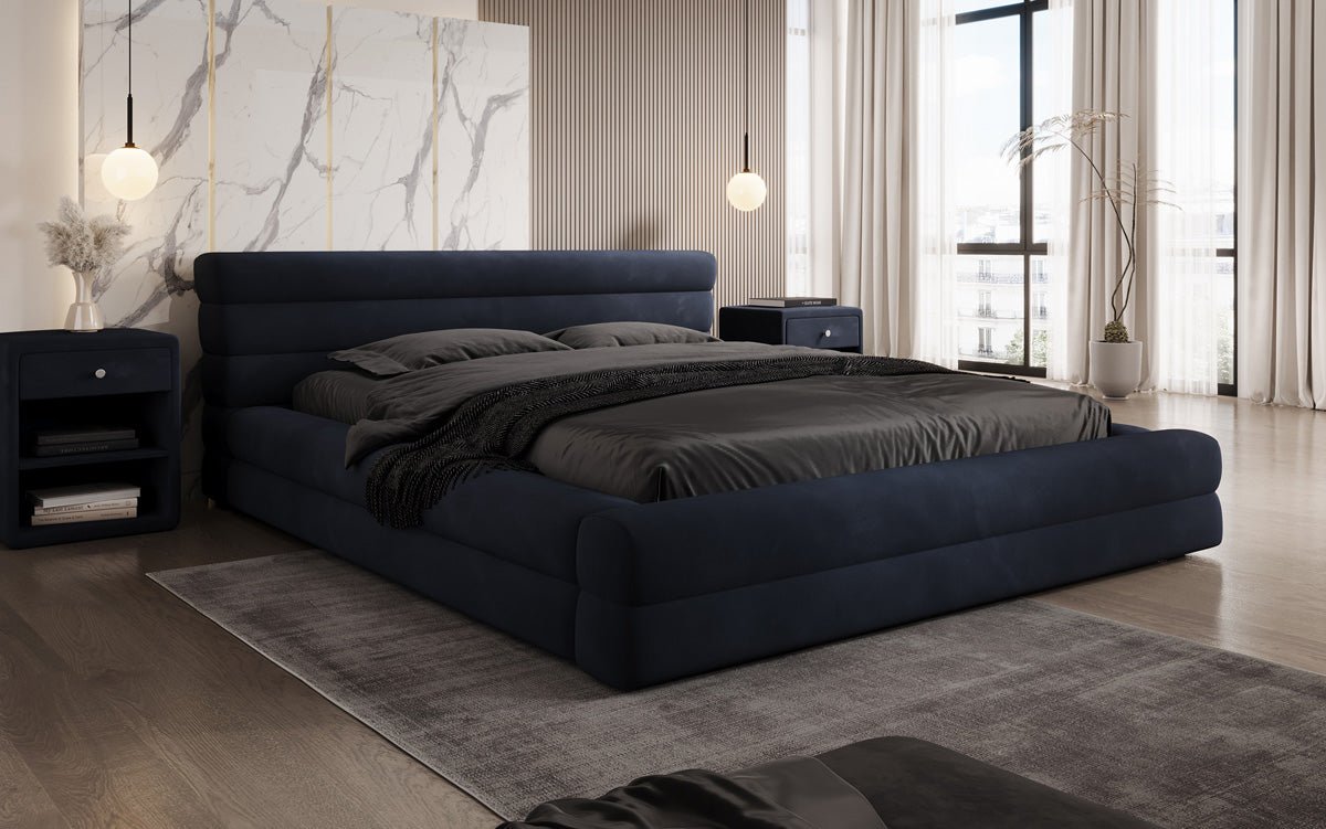 Designer gestoffeerd bed Velana Fluweel met opbergruimte