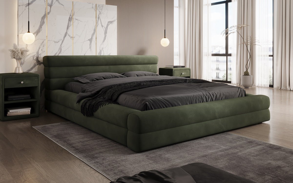 Designer gestoffeerd bed Velana Fluweel met opbergruimte