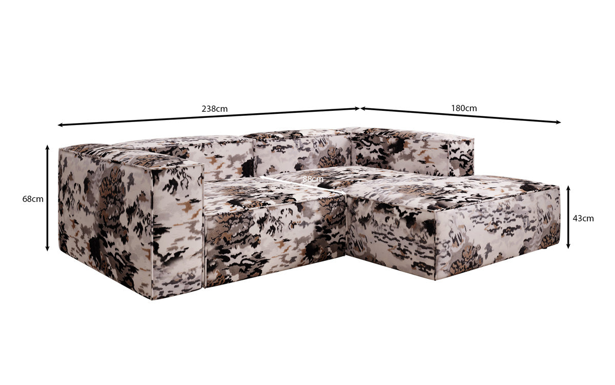 Design hoekbank Lesley Mini - jacquard met aquarelpatroon