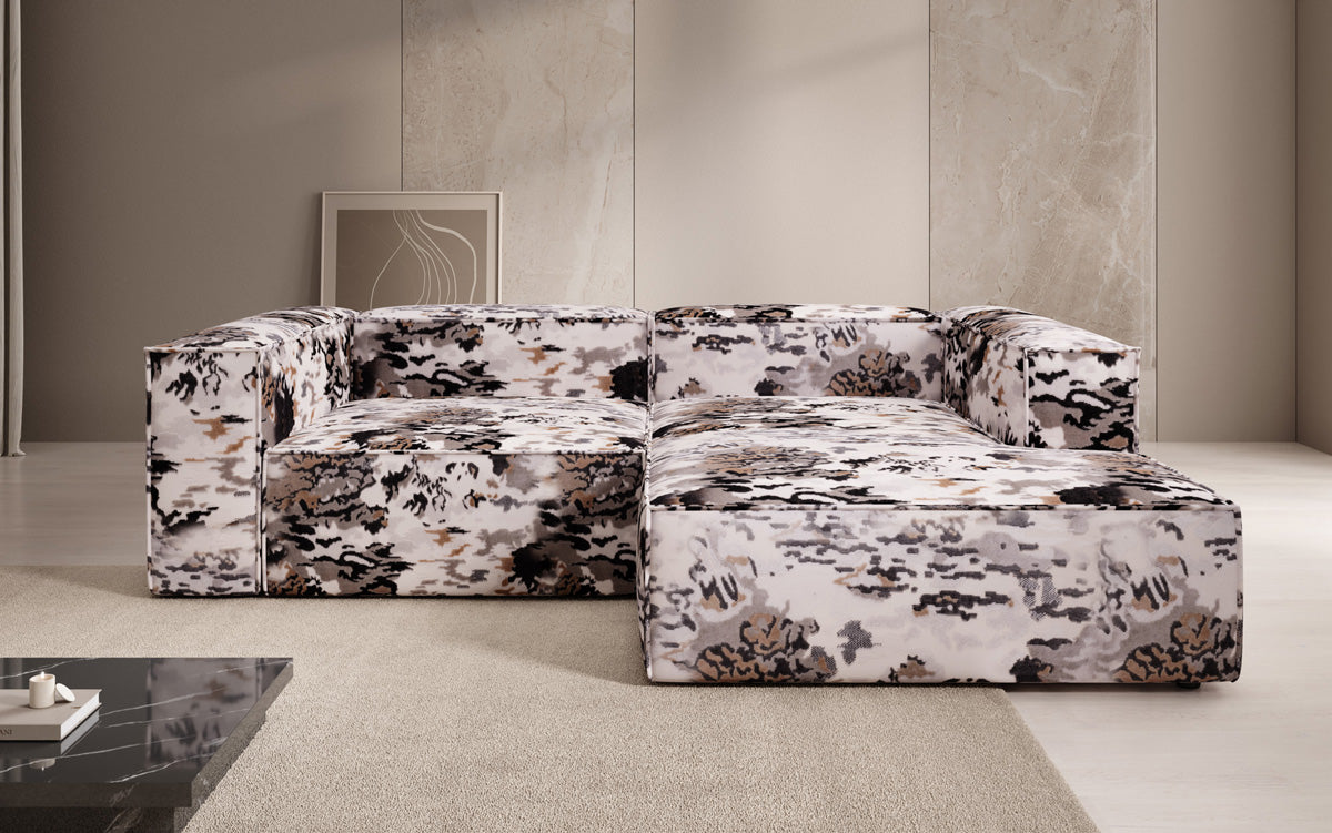 Design hoekbank Lesley Mini - jacquard met aquarelpatroon
