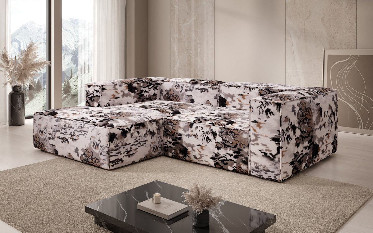 Design hoekbank Lesley Mini - jacquard met aquarelpatroon