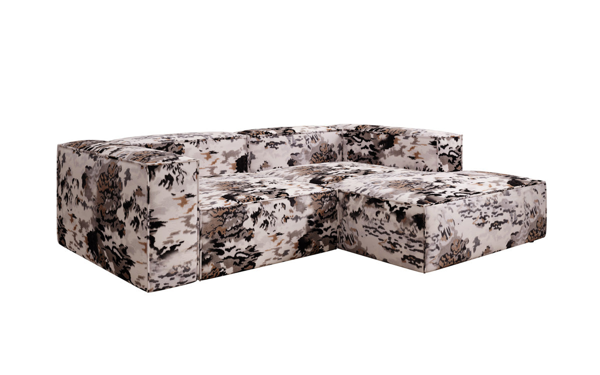 Design hoekbank Lesley Mini - jacquard met aquarelpatroon