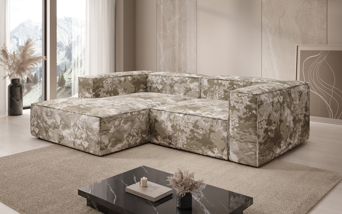 Design hoekbank Lesley Mini - jacquard met aquarelpatroon